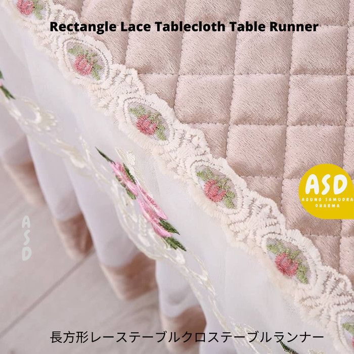 Rectangle Lace Tablecloth Table Runner - Taplak Meja Renda 55X110X40Cm
