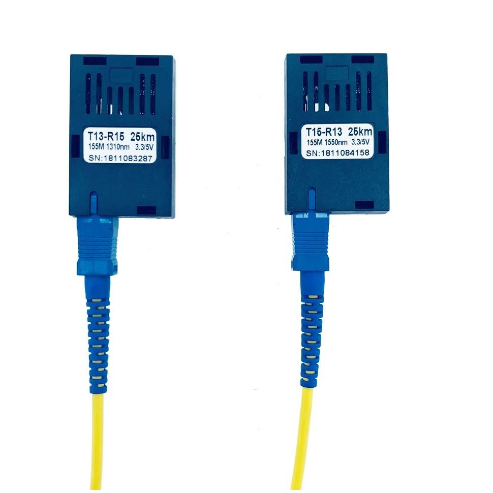 [new} 2 PCS 155M Single Fiber SC Konektor BIDI 20 KM 1*9 Modul untuk 100M Media Converter HTB-3100 T
