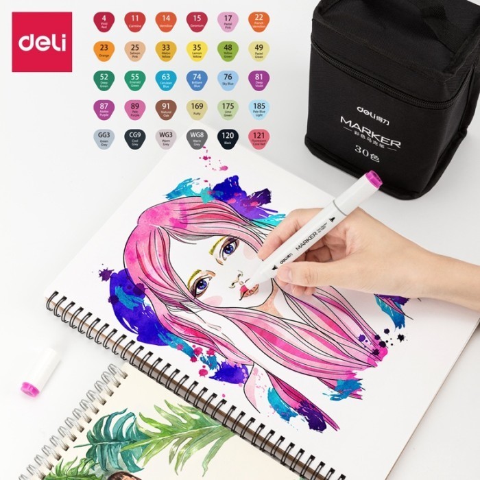 

Deli Color Marker With Bag Spidol Warna Dengan Tas 30406080 70807 -Anza Wahda