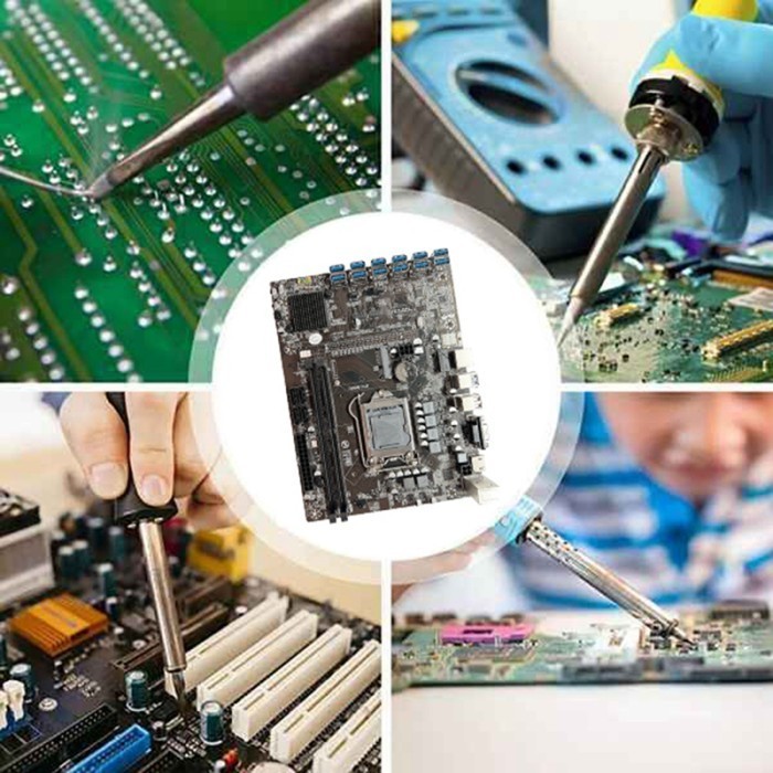 B250C Eth Miner Motherboard 12 Usb + G39X Cpu + Ddr4 4Gb Ram + 64G Ssd