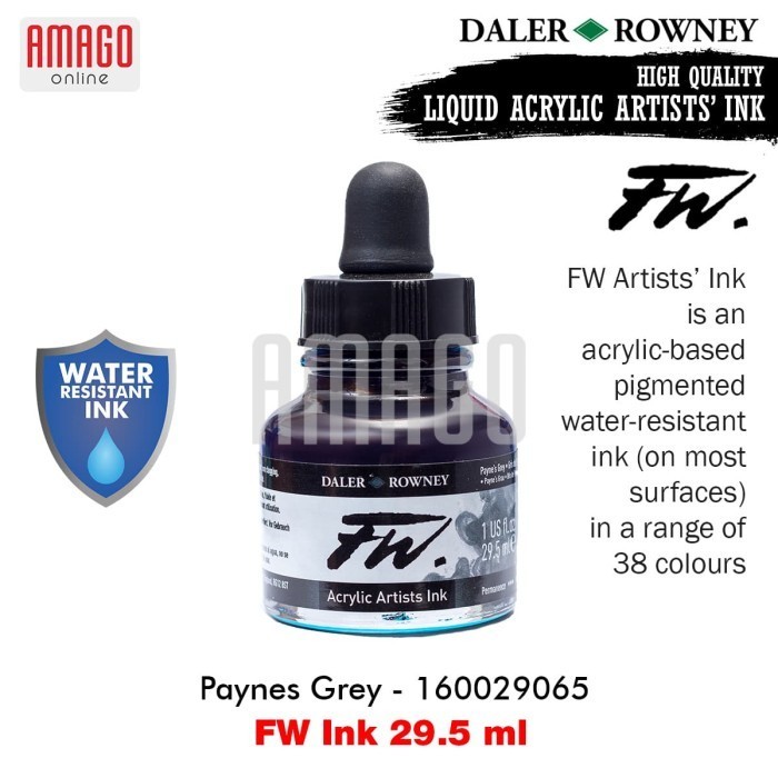 

Daler-Rowney - Fw Ink 29.5 Ml - Paynes Grey - 160029065 -Anza Wahda