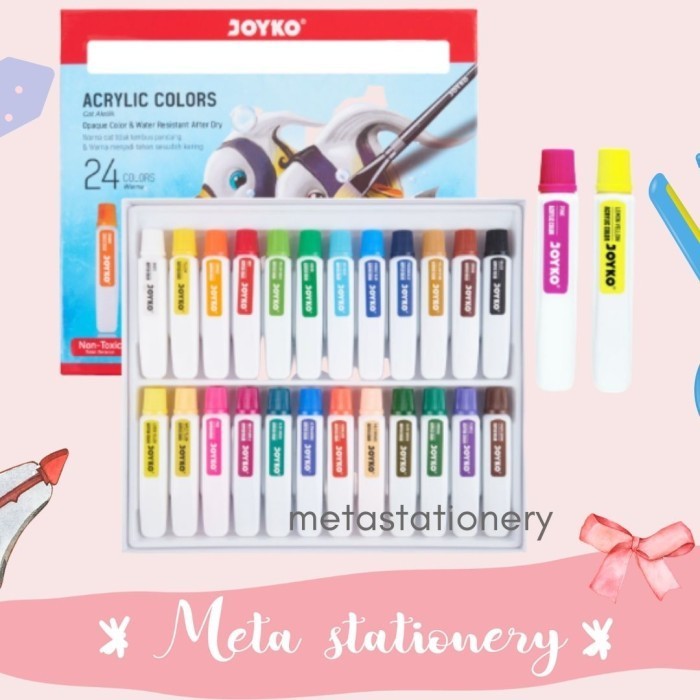 

Acrylic Color Cat Akrilik Titi Ac-12Ml-24 24 Color Warna -Anza Wahda