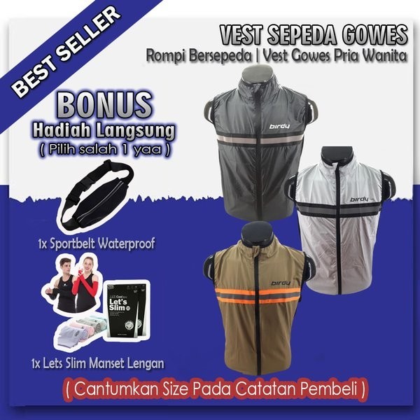 ROMPI SEPEDA BIRDY - VEST SEPEDA LIPAT BIRDY JAKET OLAHRAGA GOWES