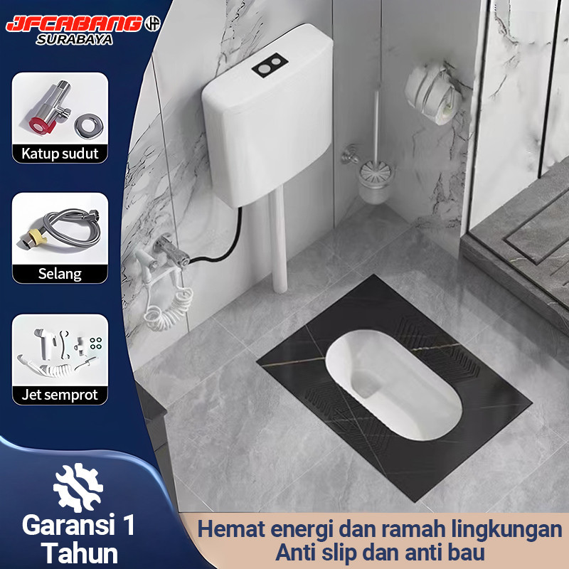 Kloset Jongkok 1 Set + Water Tanki Air Kursi Wc Jongkok / Kloset Jongkok Keramik Anti Slip Warna