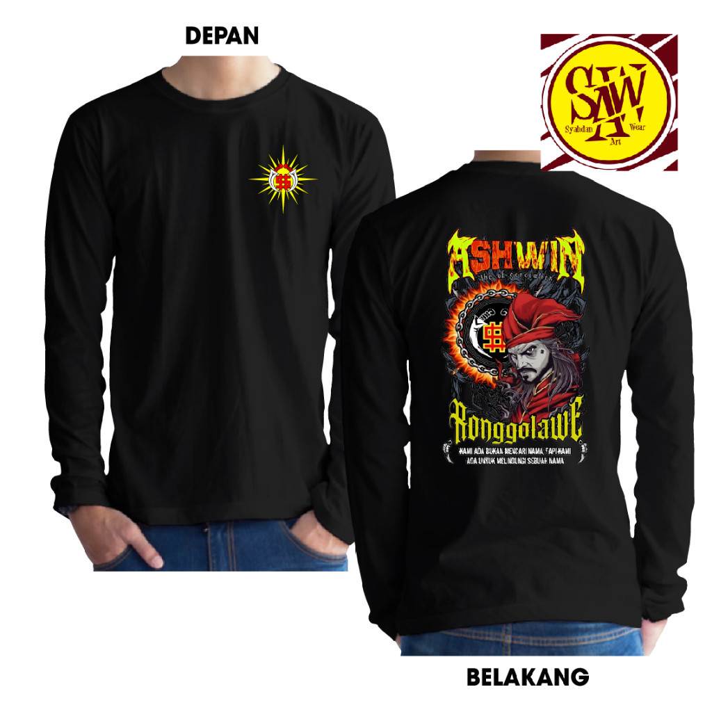 KAOS ASHWIN RONGGOLAWE KAOS SH WINONGO KAOS LENGAN PANJANG LOGO DEPAN SINAR SYAHDAN 19