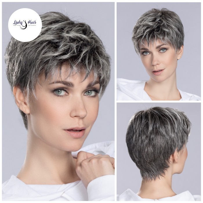 Wig Wanita Warna Sier/Abu/Uban Curly Dek Devany