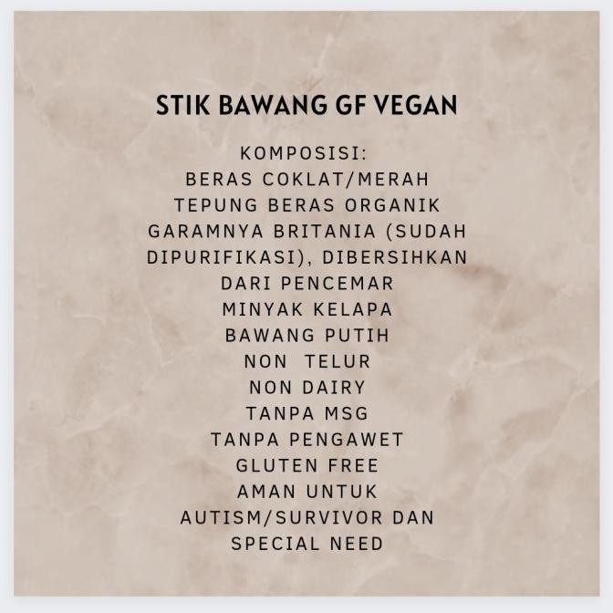 

NEW PRODUK STIK BAWANG GLUTEN FREE VEGAN !!!!!