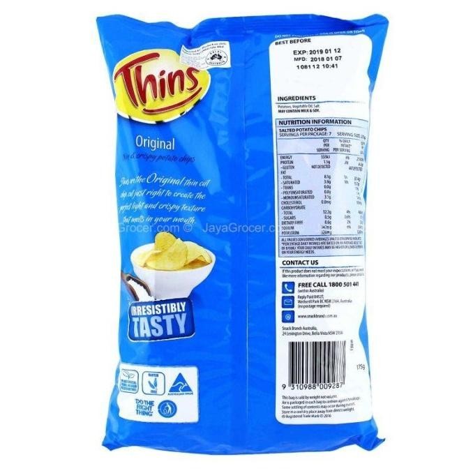

BIG SALE THINS ORIGINAL - THIN & CRISPY POTATO CHIPS 175 GRAM !!!!!