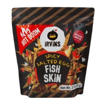 

BIG SALE READY IRVINS SALTED EGG SPICY ORI FISH SALMON SKIN JASTIP SPORE 95GR !!!!!