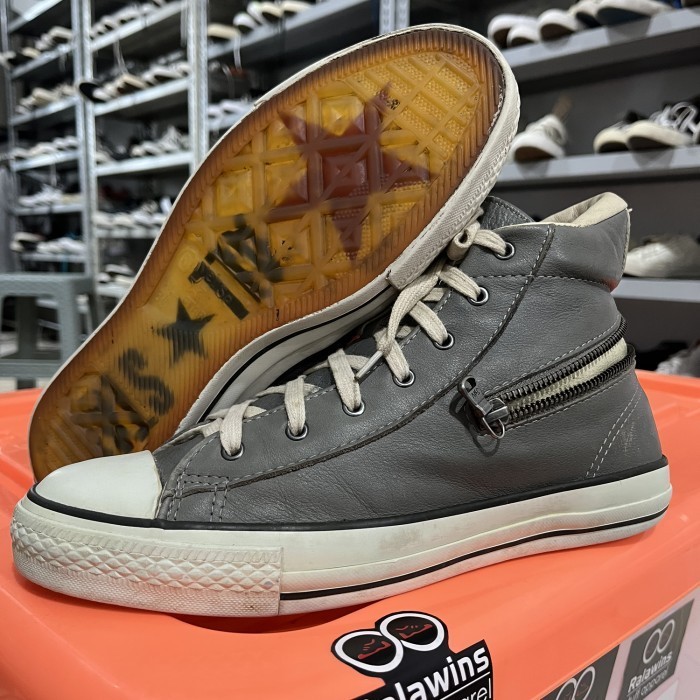 CONVERSE JV HI ZIP GREY LEATHER SIZE EUR 42/27CM