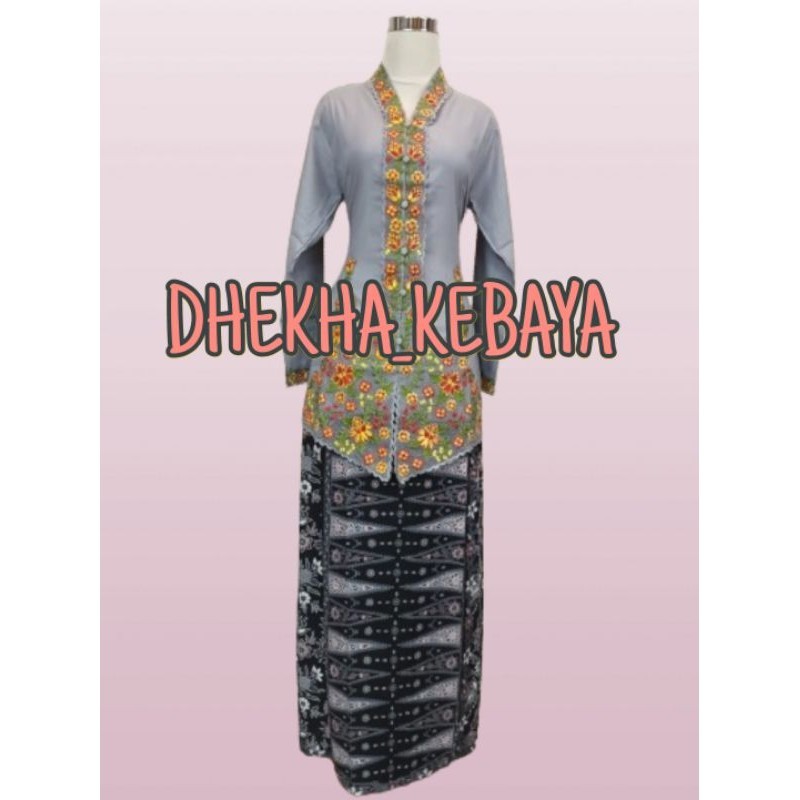 SETELAN KEBAYA ENCIM BETAWI BORDIR LENGAN PANJANG/SETELAN KEBAYA ENCIM BETAWI DEWASA JUMBO