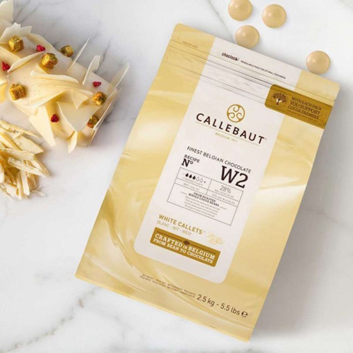 

Ready Callebaut white chocolate coklat couverture 28% - kemasan repack 250gr
