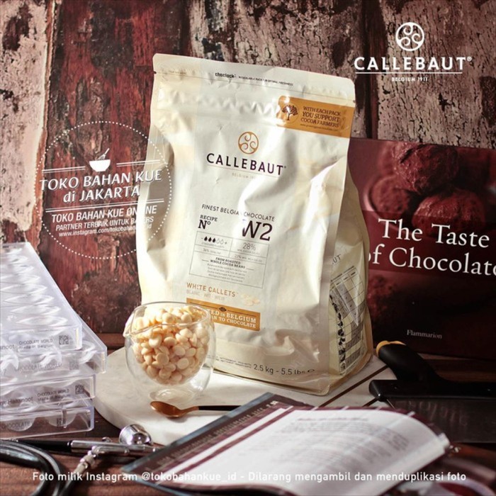 

Ready Callebaut W2 500gr WHITE Couverture Chocolate 28% Cokelat Putih Coin