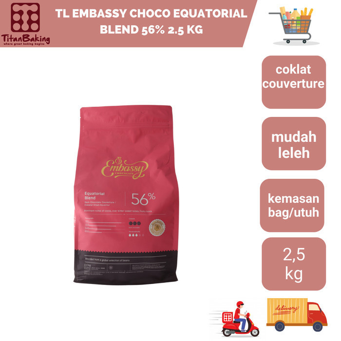 

Ready Tulip Embassy Choco Equatorial Blend 56% 2.5 KG Kemasan Bag