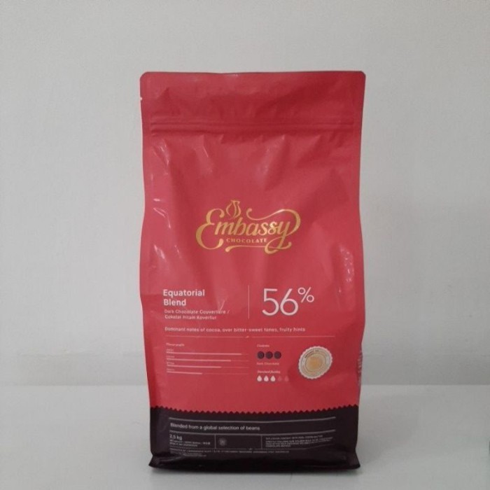 

Ready Tulip embassy chocolate couveture 56 equatorial blend 500gr coklat 500