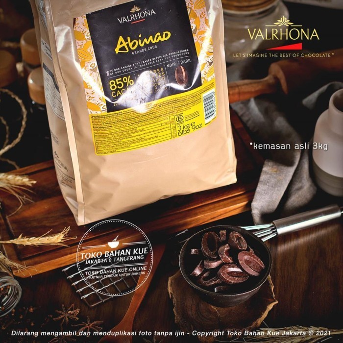 

Ready Valrhona ABINAO 85% Dark Couverture Chocolate 100gr Cokelat Baking Kue