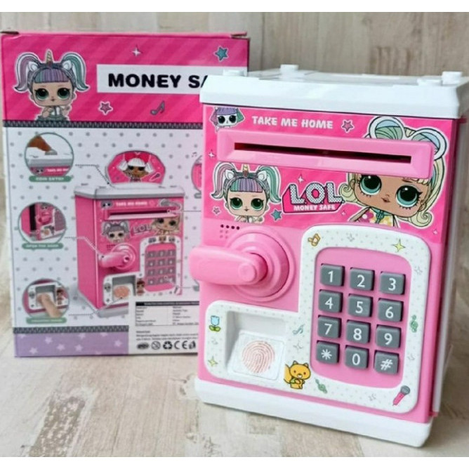 Mainan Edukasi Anak Perempuan Brankas Celengan Atm Sidik Jari