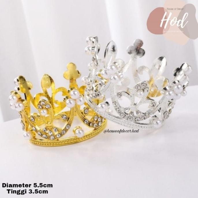 Now Trending Korean Cake Crown / Topper Kue Korea Mahkota Gold Silver Plastik Metal Update 2024