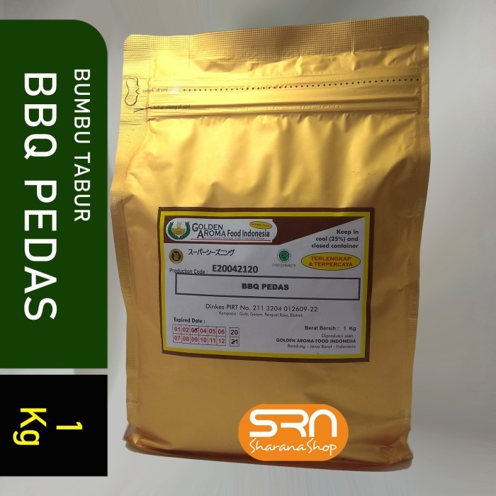 

Ready BUMBU TABUR 1 KG RASA BBQ PEDAS, HALAL, KEMASAN ALUMUNIUM ZIP LOCK