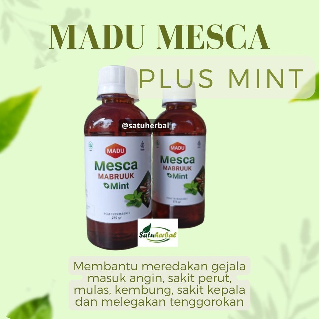 

madu mesca mabruuk plus mint meredakan masuk angin meriang batuk pilek