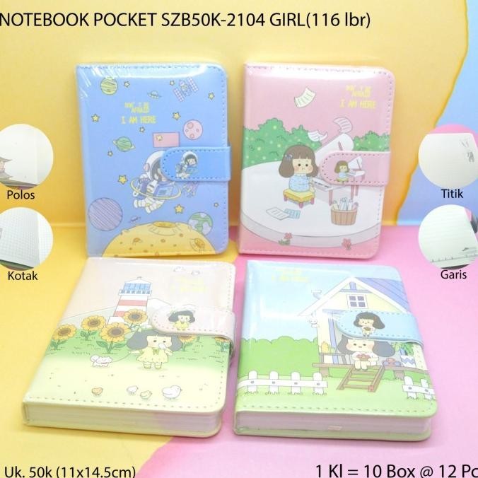 

buku notebook pocket magnet kecil seri girl satuan