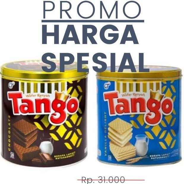 

Tango Wafer Kaleng 270Gr /Tango Wafer Coklat Kaleng 270Gr / Tango Wafer Kaleng Vanila 270 Gr