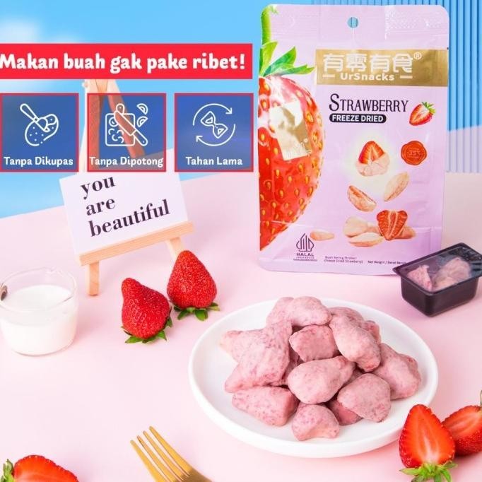 

TERBARU URSNACKS FREEZE DRIED STRAWBERRY - SNACK IMPORT KERIPIK BUAH GJ