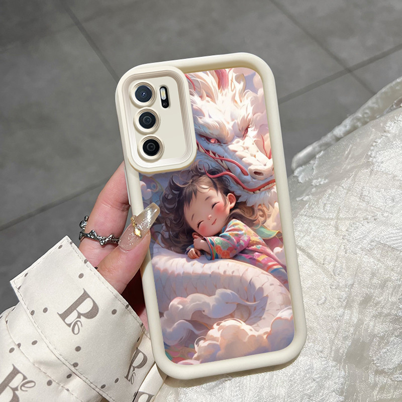 Casing Hp OPPO A16 OPPO A16s OPPO A54s Case casing naga putih tawa pola Softcase ponsel casing pelin