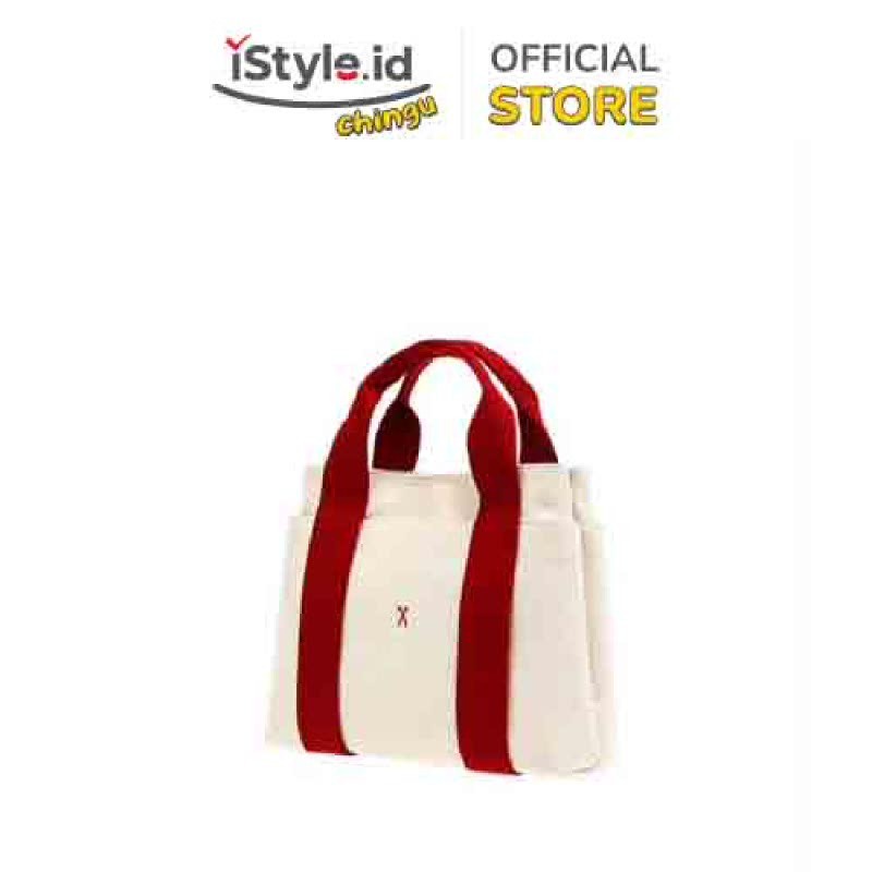 JOSEPH AND STACEY STACEY DAYTRIP TOTE CANVAS S - IVORY RED