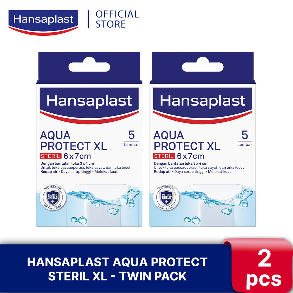 HANSAPLAST Plester Tahan Air Aqua Protect XL isi 5 P3K Waterproof - Twin Pack