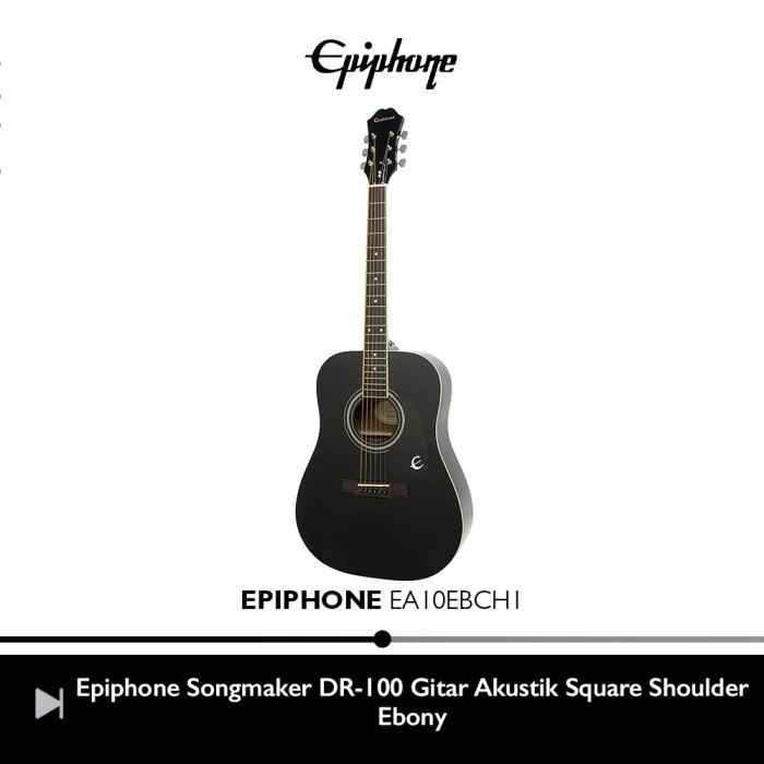 Epiphone Songmaker DR-100 Top Spruce Gitar Akustik - Ebony