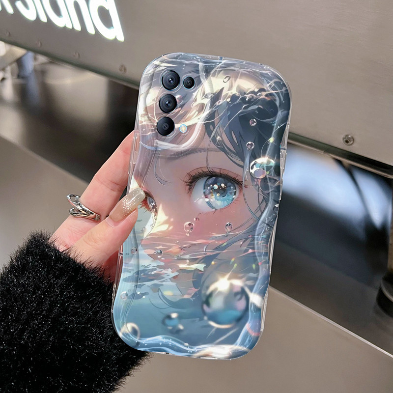 Casing Hp OPPO Reno 5 4G Reno 5 5G Reno 5K 5G Case Casing lembut sarung HP pola berenang perempuan S