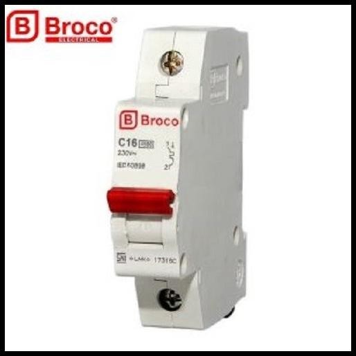 BEST DEAL ORIGINAL MCB BREAKER BROCO MCB 1P C 16A 16AMPER C16 SNI UNTUK LISTRIK