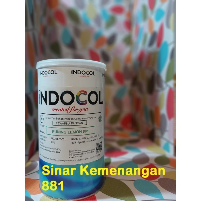 

[DIAJENG SHOP] Pewarna makanan Indocol Lemon Yellow 881 - Kuning Lemon; 1 kg NEW