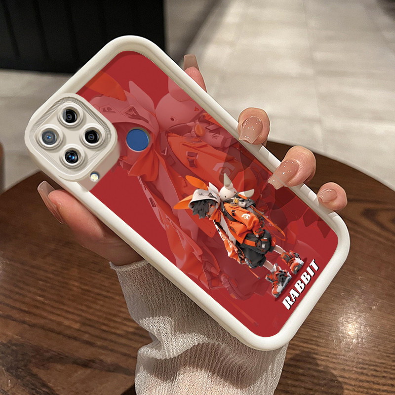 Casing Hp Realme C15 Case Casing HP pola kuda putih dan anak laki-laki Kesing ponsel Premium baru So