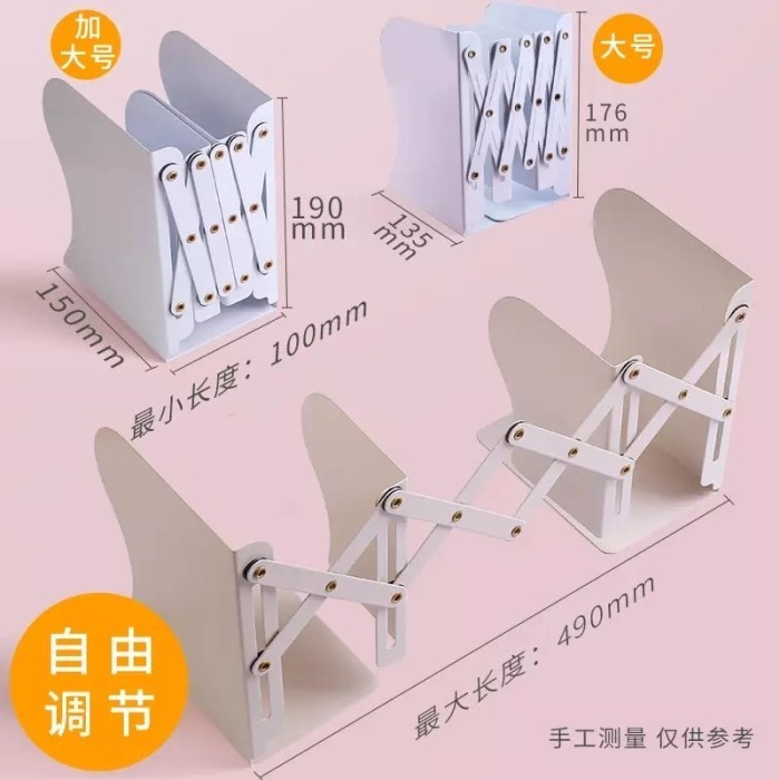 

Triple W Adjustable Book Stand Holder Organizer Sandaran Pembatas Buku