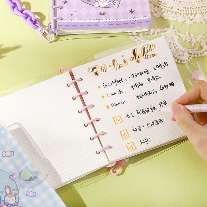 

Mimimoo Mini Notebook Buku Catatan Binder Sanrio Cinnamoroll Kuromi