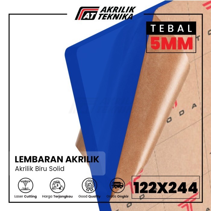 AKRILIK 122 X 244 BIRU SOLID 5MM LEMBARAN ACRYLIC BERKUALITAS