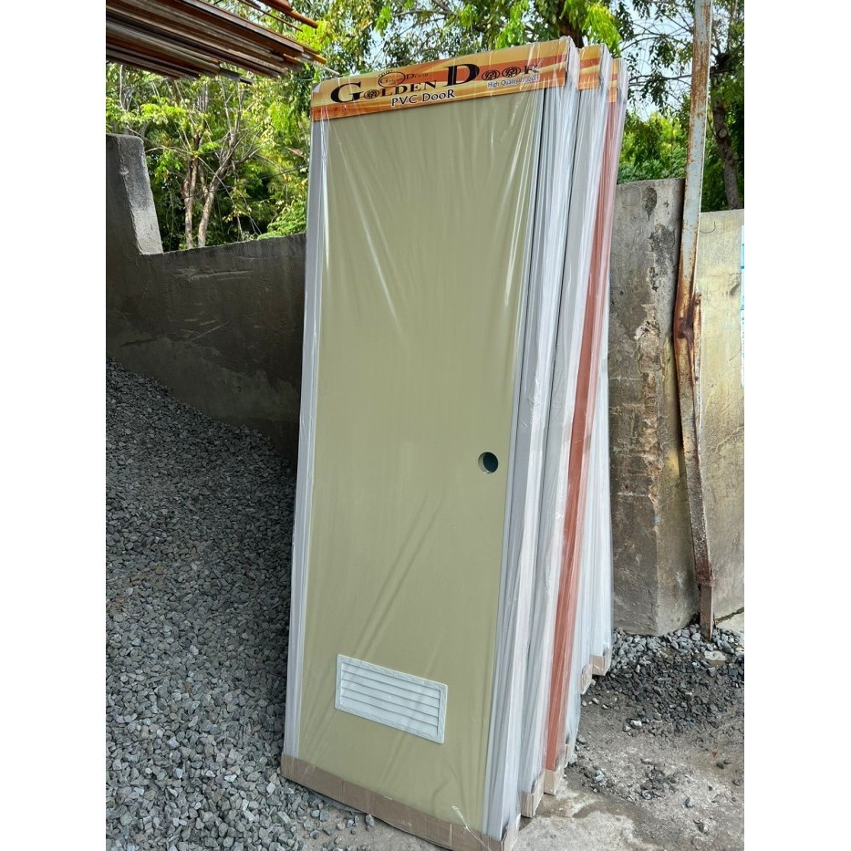 PINTU KAMAR MANDI PVC BERIKUT KUSEN ENGSEL GRENDEL TARIKAN BULAT PVC
