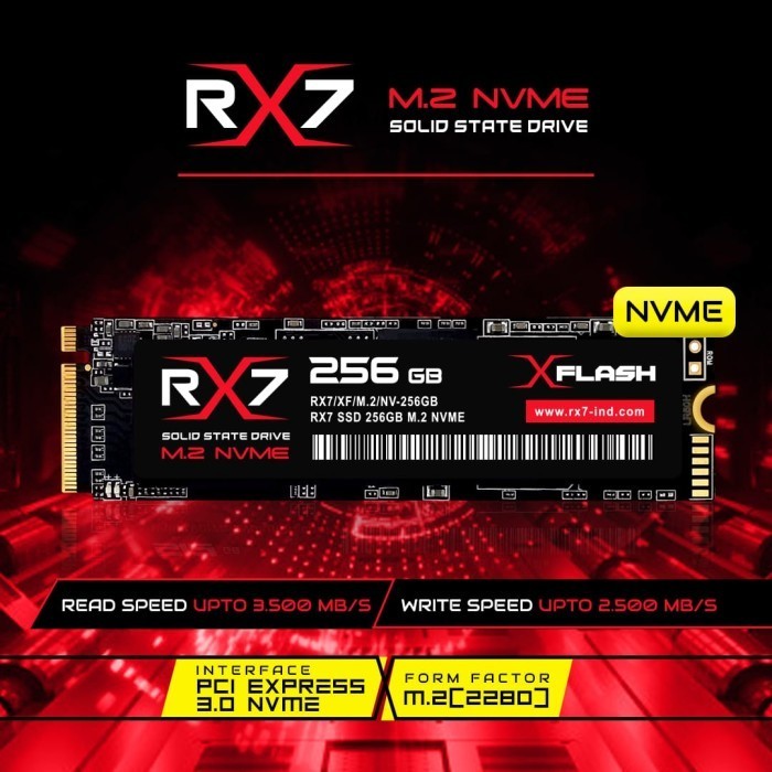 SSD M2 NVME / M.2 NVME/ M2NVME 256GB RX7 RESMI (GARANSI 3 TAHUN) ORIGINAL BEST QUALITY