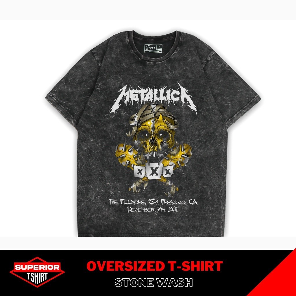 KAOS METALLICA OVERSIZE STONEWASH / WASHED TEES / SANDWASH / ACID WASH / KAOS BAND / KAOS BAND METAL