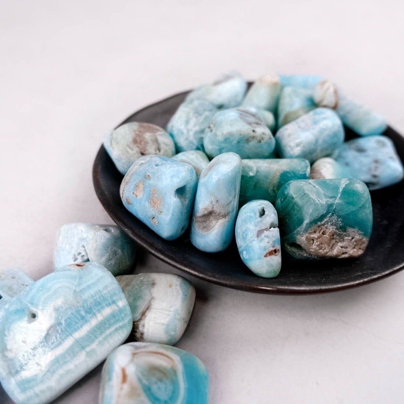 Caribbean Blue Calcite Tumbles