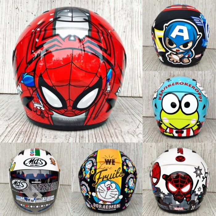 HELM MDS ANAK R3 JR SPIDERMAN BLACK DOFF