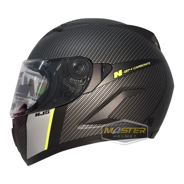 HELM NJS FULLFACE NJS SHADOW N 814 R BLACK DOFF YELLOW STABILO