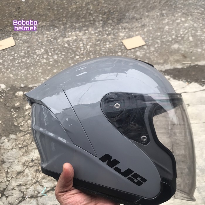 NJS KAIROZ GREY GLOSSY HELM