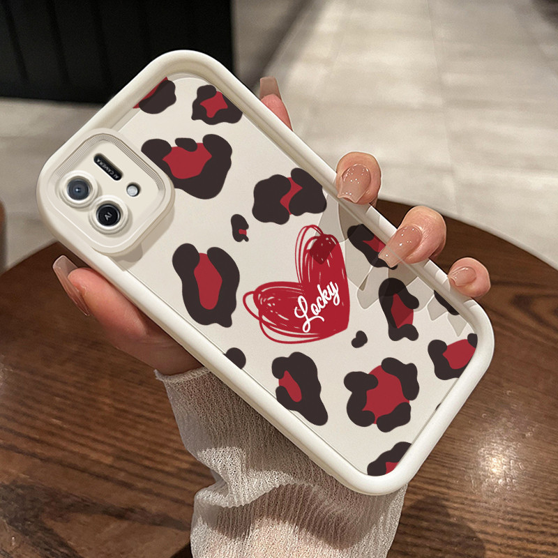 Casing Hp OPPO A16K OPPO A16E Case lembut HP ponsel pola macan tutul grafiti cinta keberuntungan Kes