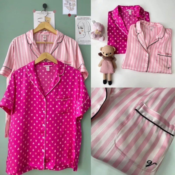 Baju Tidur Victoria Secret Pajamas Top Original