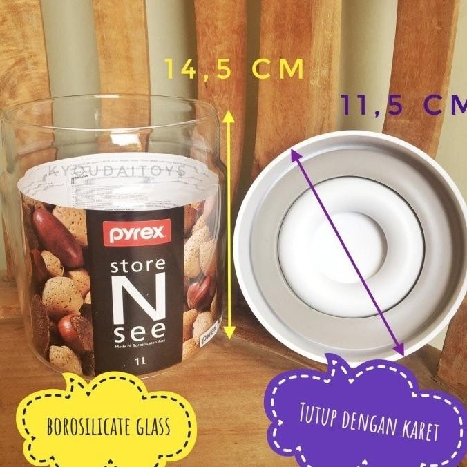 Ready Stok New Toples Pyrex 1L (1 Liter) Kaca Store N See Kedap Udara Tokoanna39