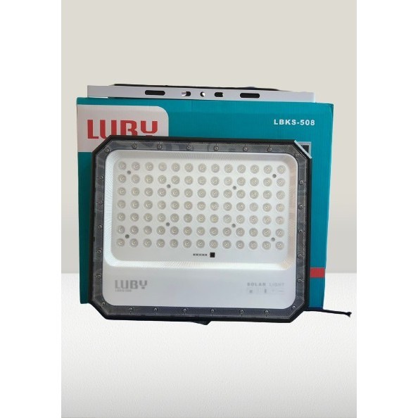 Lampu Sorot Luby 300W Led Lbks-508 Floodlight Cahaya Putih Solar Panel Ori