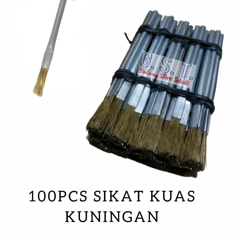 100pcs sikat kuas kawat sikat kuas kuningan